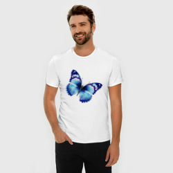 Мужская футболка хлопок Slim Синяя бабочка - фото 2