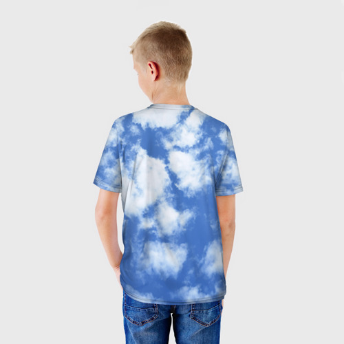 Детская футболка 3D с принтом Облака, вид сзади #2