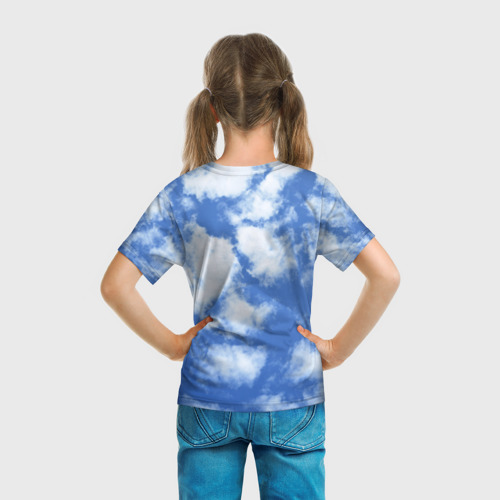 Детская футболка 3D с принтом Облака, вид сзади #2