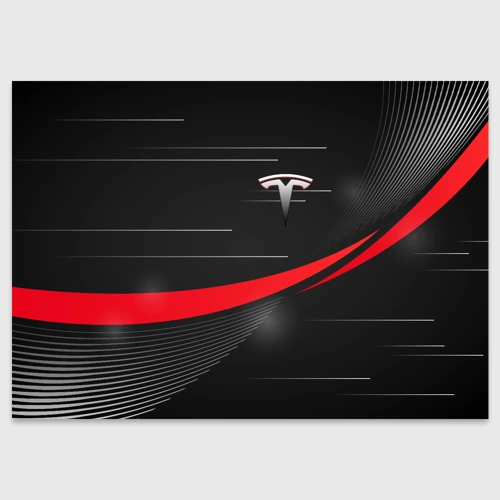 Поздравительная открытка Tesla abstract Тесла спорт