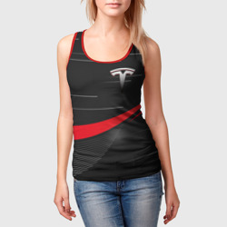 Женская майка 3D Tesla abstract Тесла спорт - фото 2