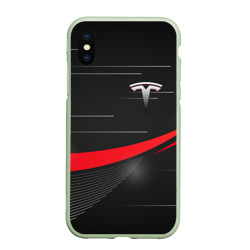 Чехол для iPhone XS Max матовый Tesla abstract Тесла спорт
