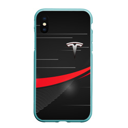 Чехол для iPhone XS Max матовый Tesla abstract Тесла спорт