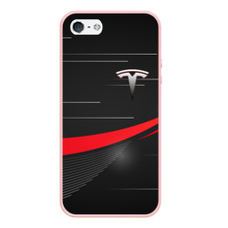 Чехол для iPhone 5/5S матовый Tesla abstract Тесла спорт