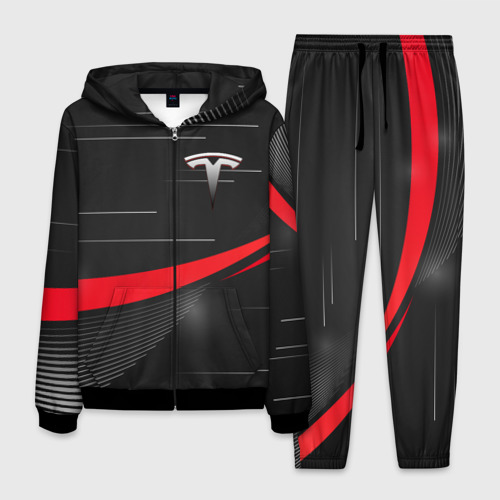 Мужской костюм 3D Tesla abstract Тесла спорт, цвет черный