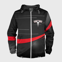 Мужская ветровка 3D Tesla abstract Тесла спорт