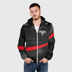 Мужская ветровка 3D Tesla abstract Тесла спорт - фото 2