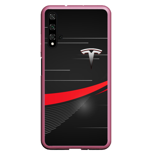 Чехол для Honor 20 Tesla abstract Тесла спорт, цвет малиновый