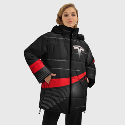 Женская зимняя куртка Oversize Tesla abstract Тесла спорт - фото 2