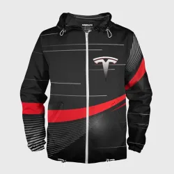 Мужская ветровка 3D Tesla abstract Тесла спорт