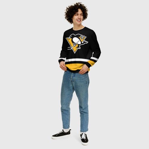 Мужской свитшот 3D Питтсбург Пингвинз Форма1, цвет черный - фото 5