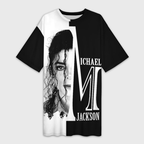 Платье-футболка с принтом Майкл Джексон, вид спереди №1