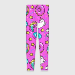 Леггинсы 3D Единороги с пончиками