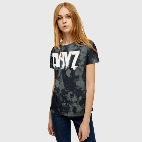 Женская футболка 3D с принтом DayZ | Mud logo, фото на моделе #1