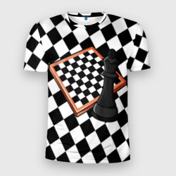 Мужская футболка 3D Slim Шахматы