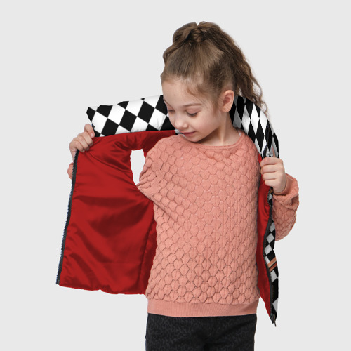 Детский жилет утепленный 3D Шахматы, цвет красный - фото 5