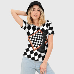 Женская футболка 3D Slim Шахматы - фото 2