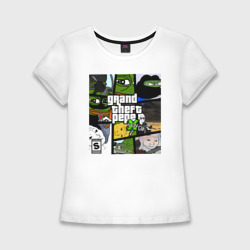 Женская футболка хлопок Slim Grand Theft Pepe