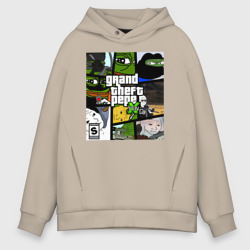 Мужское худи Oversize хлопок Grand Theft Pepe