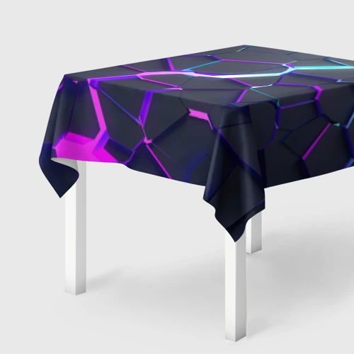 Скатерть 3D Неоновый разлом 3Д разлом