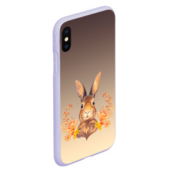 Чехол для iPhone XS Max матовый Заяц в цветочках - фото 2