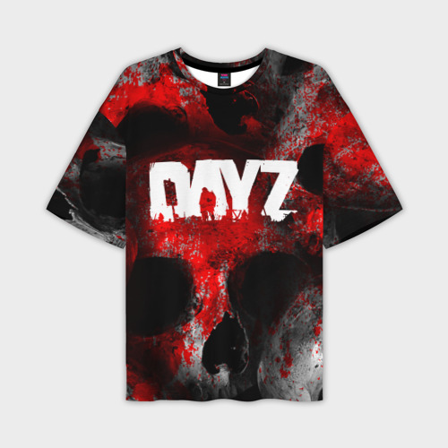 Мужская футболка oversize 3D Dayz blood skull, цвет 3D печать