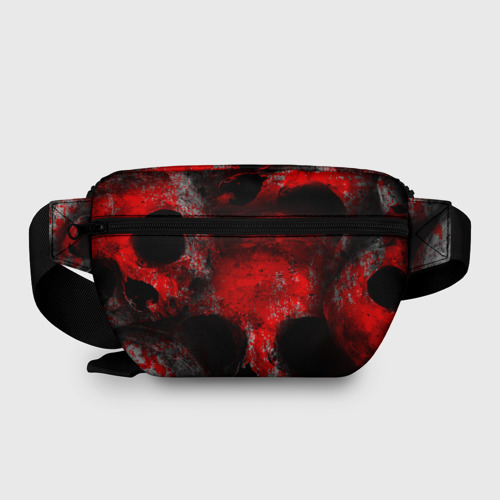 Поясная сумка 3D с принтом Dayz blood skull, вид сзади #1