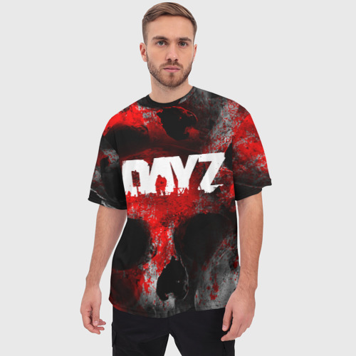 Мужская футболка oversize 3D Dayz blood skull, цвет 3D печать - фото 3