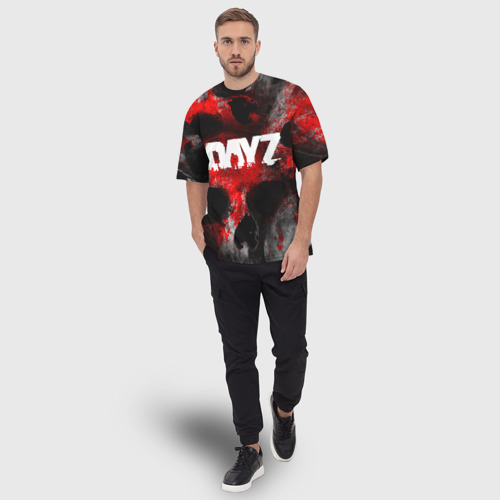 Мужская футболка oversize 3D Dayz blood skull, цвет 3D печать - фото 5