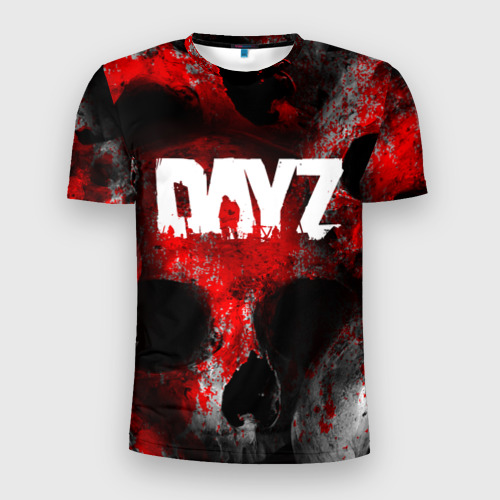 Мужская футболка 3D Slim Dayz blood skull, цвет 3D печать