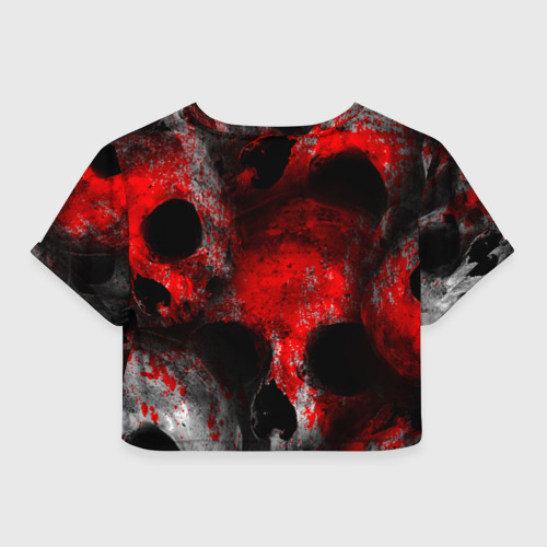 Женская футболка Crop-top 3D Dayz blood skull, цвет 3D печать - фото 2