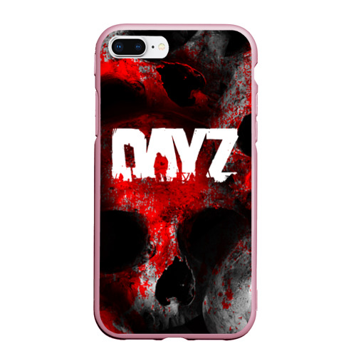 Чехол для iPhone 7Plus/8 Plus матовый Dayz blood skull, цвет розовый