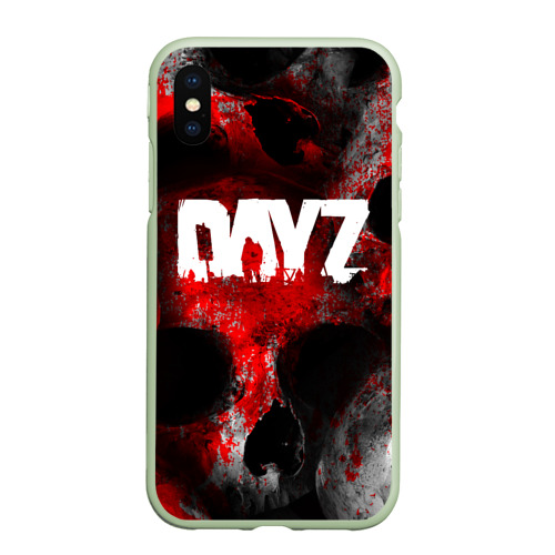 Чехол для iPhone XS Max матовый с принтом Dayz blood skull, вид спереди #2