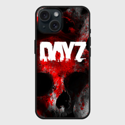 Чехол силиконовый для Apple iPhone 15 матовый Dayz blood skull