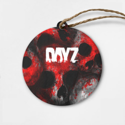 Деревянная игрушка круг Dayz blood skull