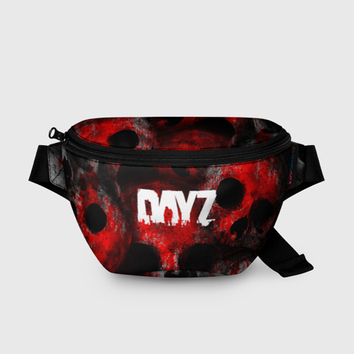Поясная сумка 3D с принтом Dayz blood skull, вид спереди #2