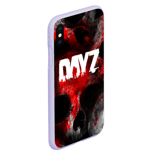 Чехол для iPhone XS Max матовый Dayz blood skull, цвет светло-сиреневый - фото 3