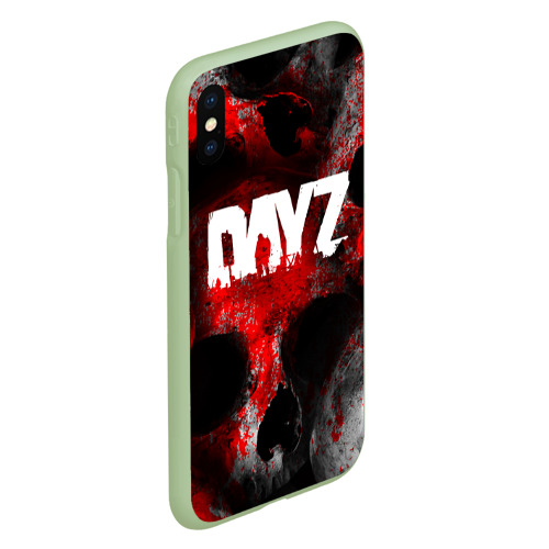 Чехол для iPhone XS Max матовый с принтом Dayz blood skull, вид сбоку #3