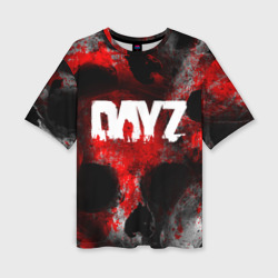 Женская футболка oversize 3D Dayz blood skull