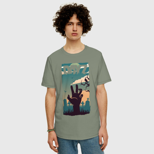 Мужская футболка хлопок Oversize с принтом DayZ зомби, фото на моделе #1