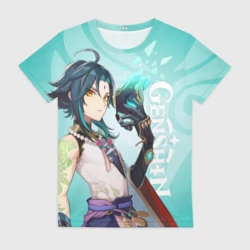 Женская футболка 3D Genshin Impact Сяо