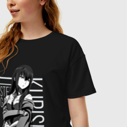 Женская футболка хлопок Oversize Kurisu Makise - фото 2