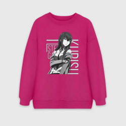 Женский свитшот oversize без начеса хлопок Kurisu Makise