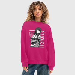 Женский свитшот oversize без начеса хлопок Kurisu Makise - фото 2