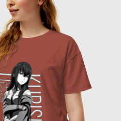 Женская футболка хлопок Oversize Kurisu Makise - фото 2