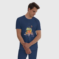 Мужская пижама хлопок Космический пейзаж с планетами - фото 2