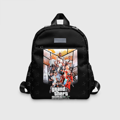Детский рюкзак 3D с принтом Grand Theft Auto five, вид спереди #2