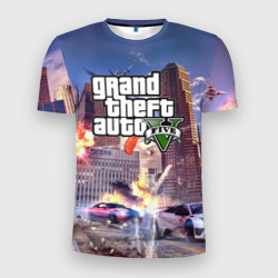Мужская футболка 3D Slim Экшен Grand Theft Auto v