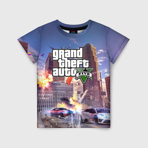 Детская футболка 3D Экшен Grand Theft Auto v, цвет 3D печать