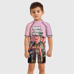 Детский купальный костюм 3D Персонажи ГТА 5 - фото 2